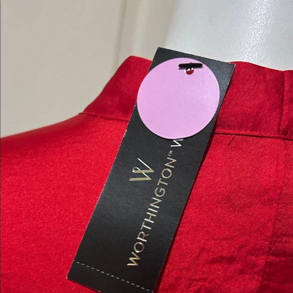 Worthington Vibrant Red Women's Blouse - Picture 8 of 11